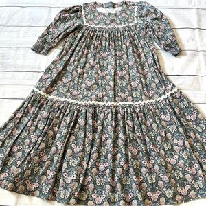 Sweetthreads Floral Dress with Cream Rick Rack